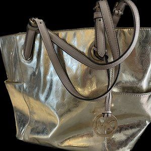 Michael Kors Gold Patent Leather Tote